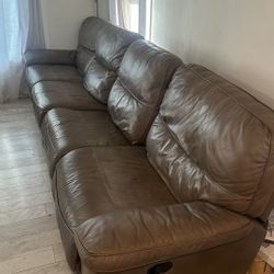 FREE Leather Reclining Sofa – Both Ends Work!