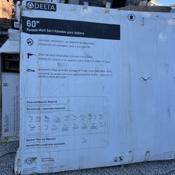 Hi everyone we have this shower set delta walls and base size 32 x 60 acrylic vinyl new in box we locate in hesperia  we available from 9 am to 7 pm. 