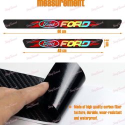 4PCS Carbon Fiber Car Door Scuff Sill Cover Panel Step Protector For Ford New -(3-SDSR-FORD-BK-NEO