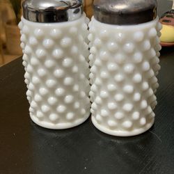 Vintage Milk Glass Salt And Pepper Shakers