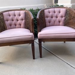 Vintage Barrel Wicker Chairs