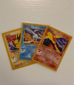 (3) Legendary Birds Vintage Pokemon TCG LP Black Star Promo *Portuguese* #21-23