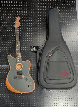 Fender American Acoustasonic Jazzmaster Acoustic-Electric Guitar Tungsten