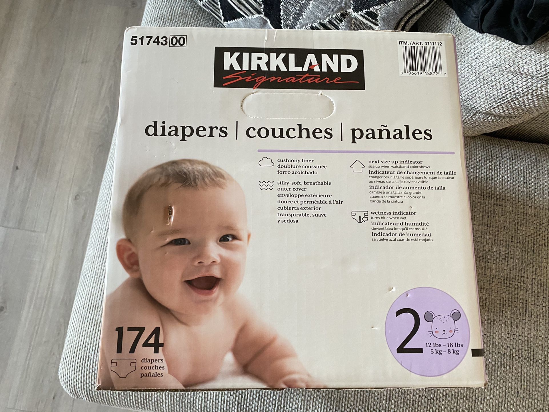 Size 2 New Box of Baby Diapers, Kirkland name brand ( Costco ) Baby Shower Gift, I already have extra boxes.