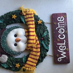 Snowman Welcome Yard Sign