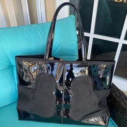 Tory Burch Handbag double black two way black shoulder bags Amalie T tote