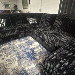 🖤 NEW Black Corduroy 3-Piece Sectional 🖤 $1,650