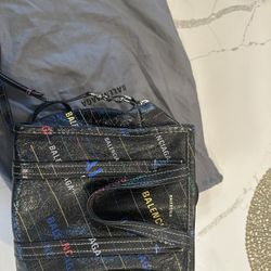 Balenciaga Bazar logo Convertible Tote printed Leather XXS 