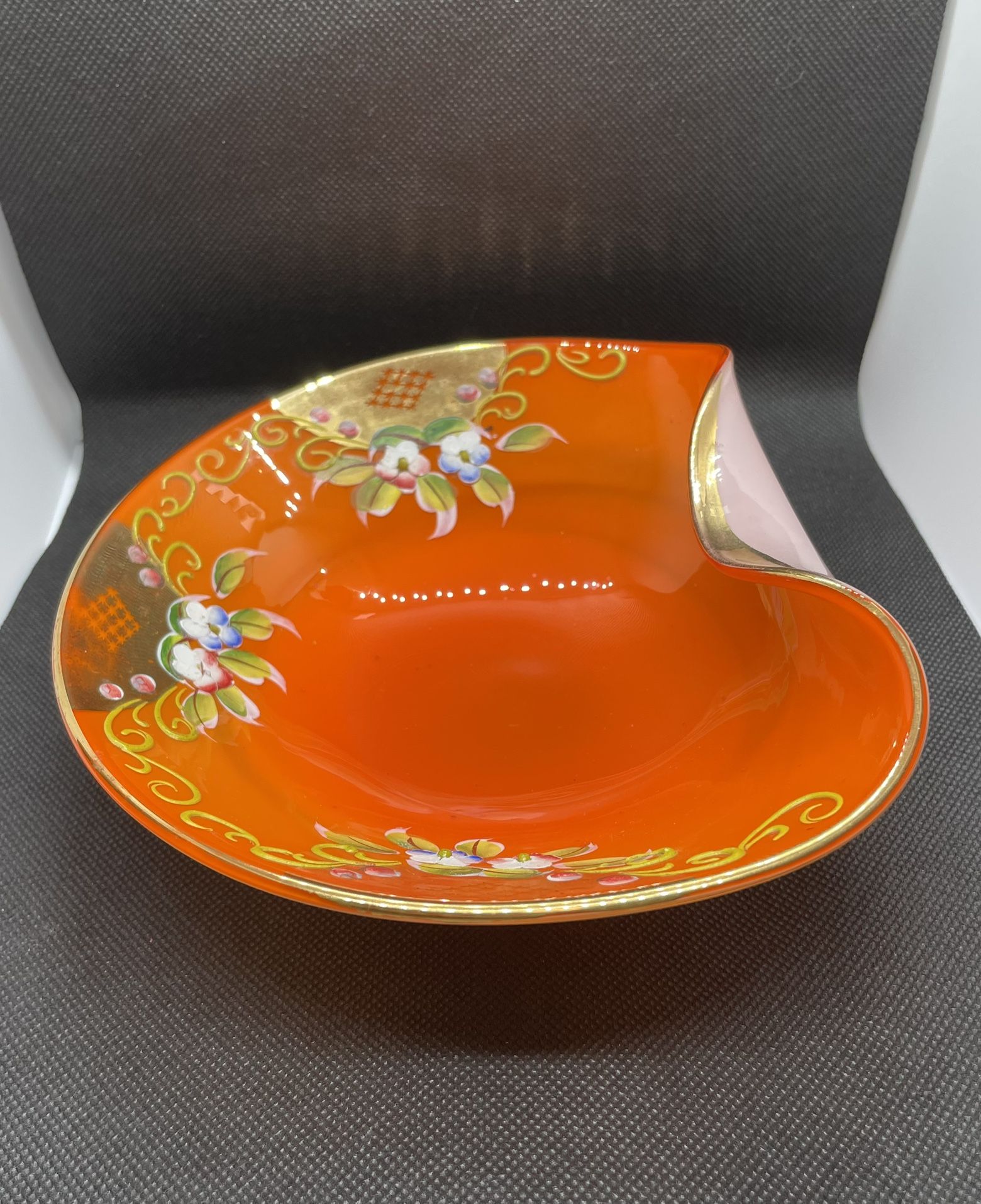 Vintage Czech Bohemian Glass Dish