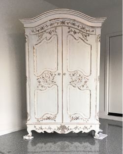 Huge Rustic White Farmhouse Armoire