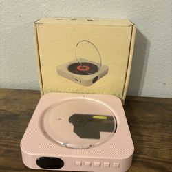 New! Pink Bluetooth Wall Mountable CD Player