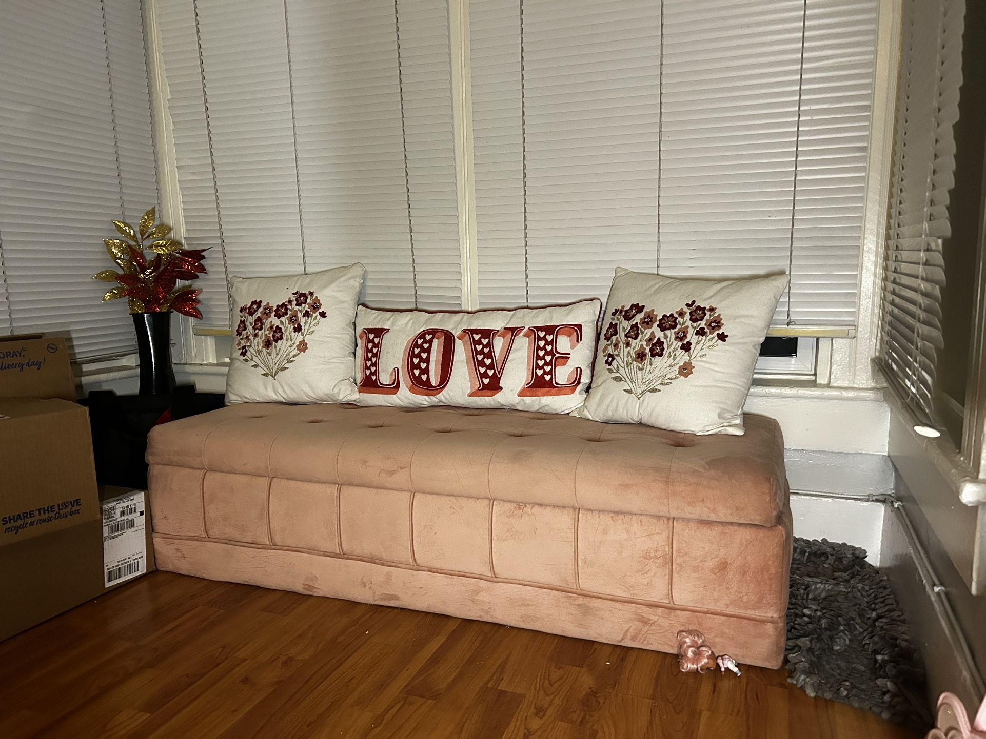 Pink ottoman