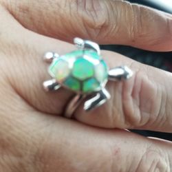 Sterling Silver Turle Ring Sz 9