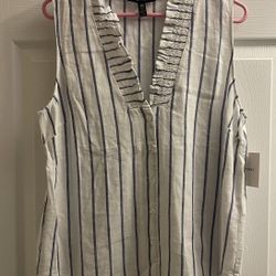 Brand New Stripe Sleeveless Tops Sizes M & L $6.00 Each 