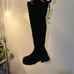 Black Knee High Soft Boots