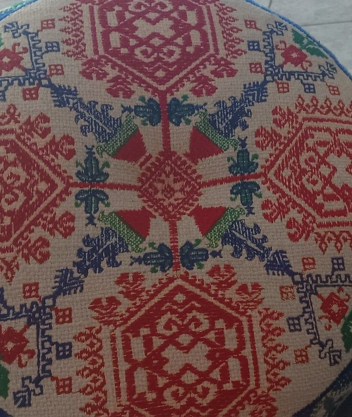 Four Indian MADE, Round, Floor Cushions