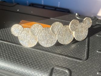 Vintage Disney Floral 4" Hair Clip Classic Mickey Mouse Ears MADE IN FRANCE