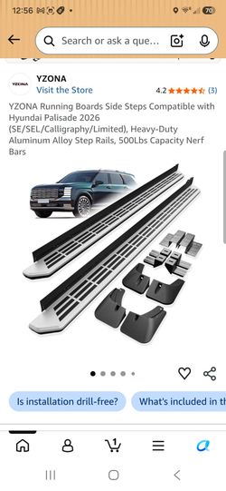 Running boards side steps compatible 2026 HYUNDAI PALISADE