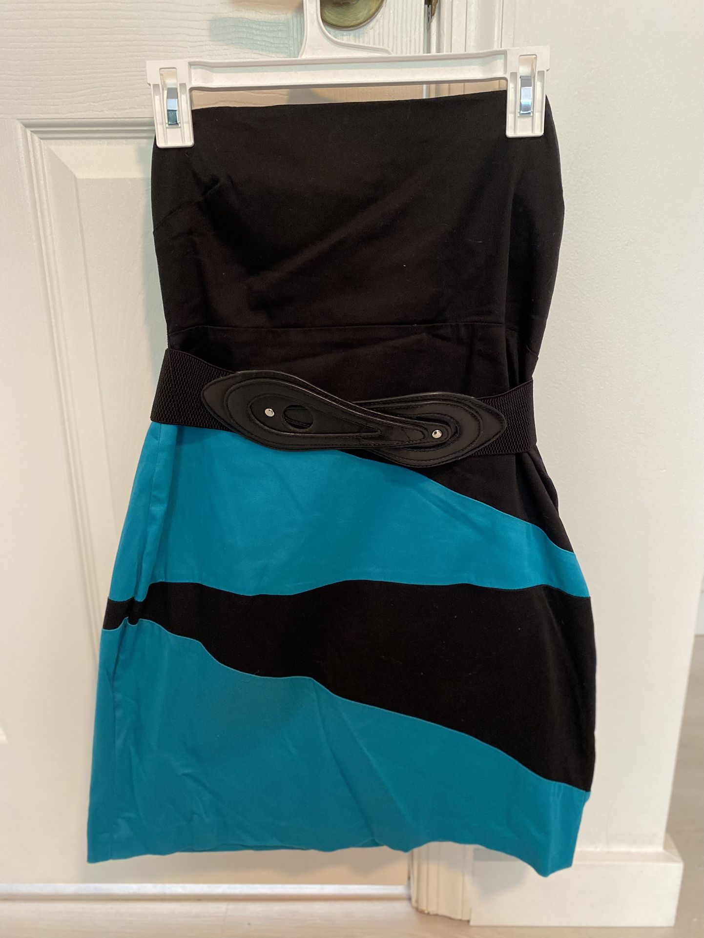 City Triangles Black and Teal Mini Dress, Woman’s Size 9