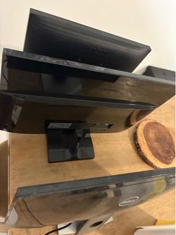 3 computer monitors