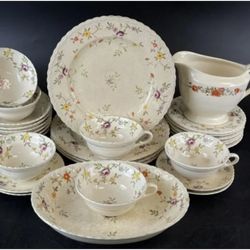 Vintage Dinnerware/ Plate Set - Old Beautiful Mid Century Set- Minton Haddon Hall
