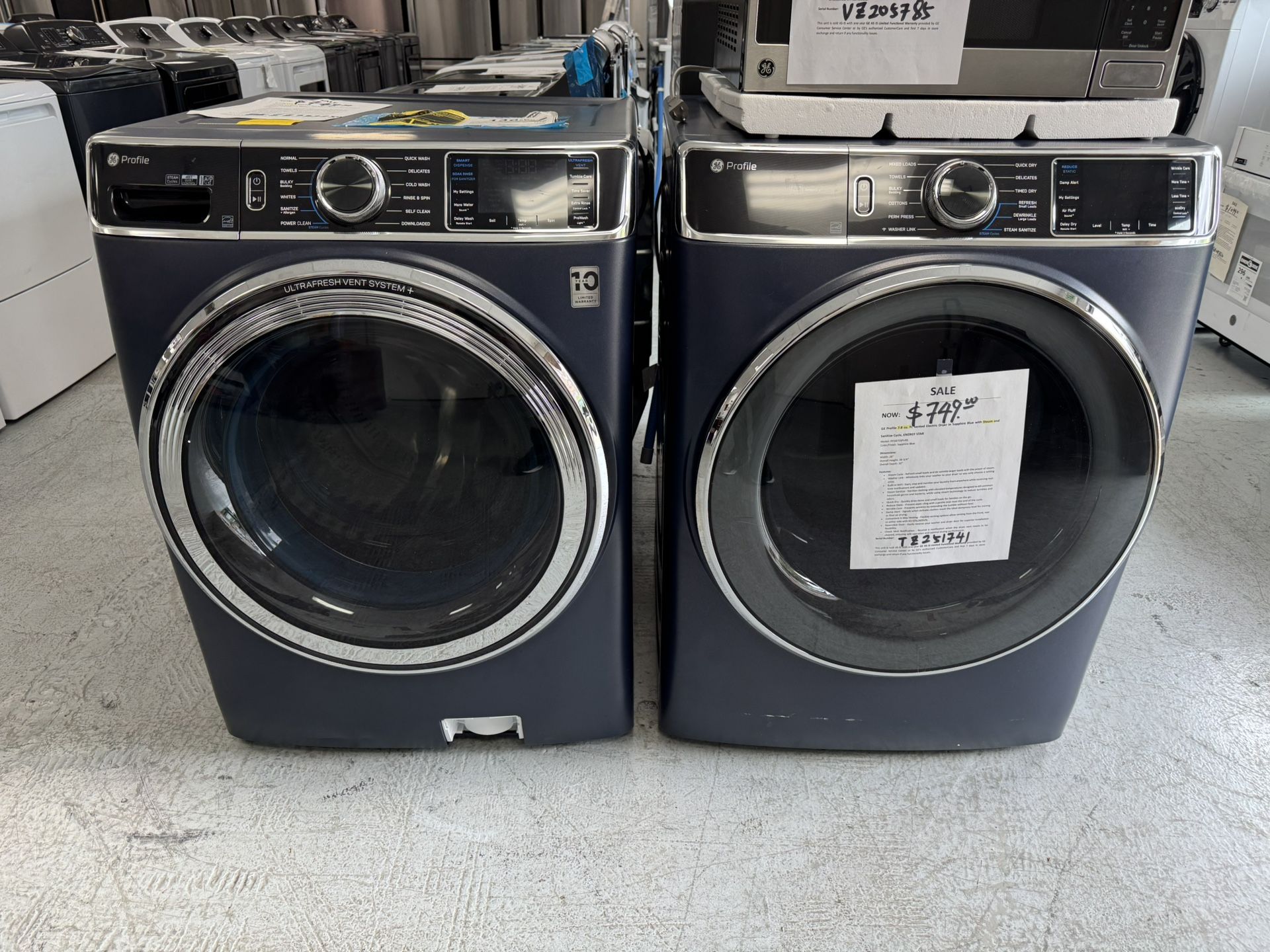 Mega Capacity GE profile Front Load Washer And Dryer Set