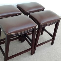4 Brown Bar Stools 24 Inches Height 