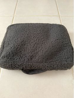 Pottery Barn Teen Gray Faux Sherpa Lap Desk with Storage