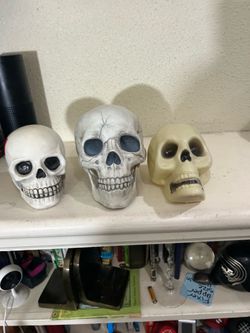 3 skeleton heads  Halloween