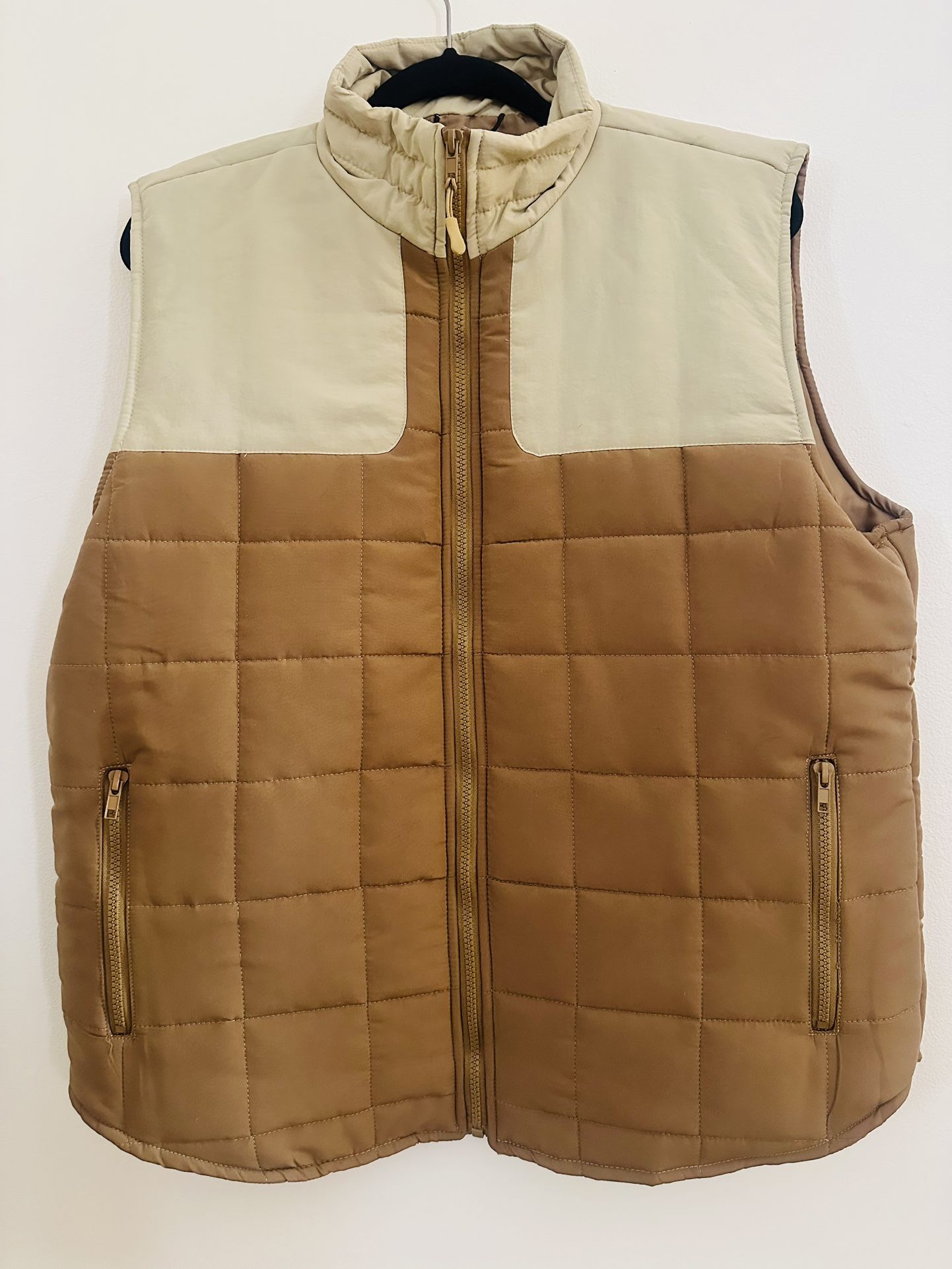 Nomad by Craft + Flow Quilted Vest – Tan & Brown – Men’s M