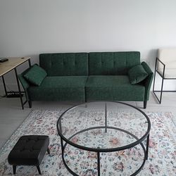 Modern Green Velvet Sofa – Almost New
