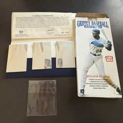 1992 Ken Griffey Jr & Sr Craig Hologram Lime Rock Set Baseball Folder  Authentic 