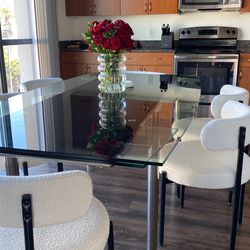 Large Glass Luxury Dinner Table
