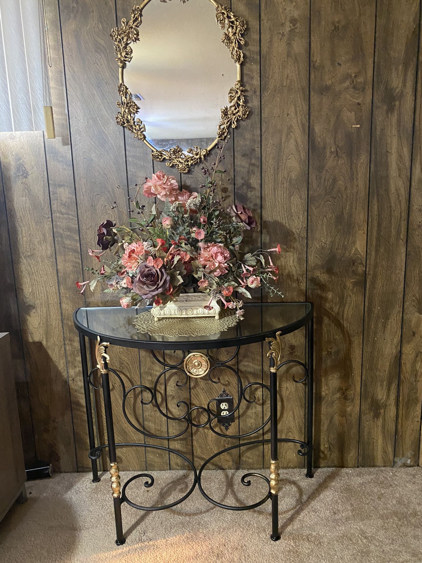 Luxury half moon console table, excellent condition, delivery available