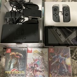 Nintendo Switch Black + Game Metroid Prime Remastered Sophie 2 Ray Arcade Chrono