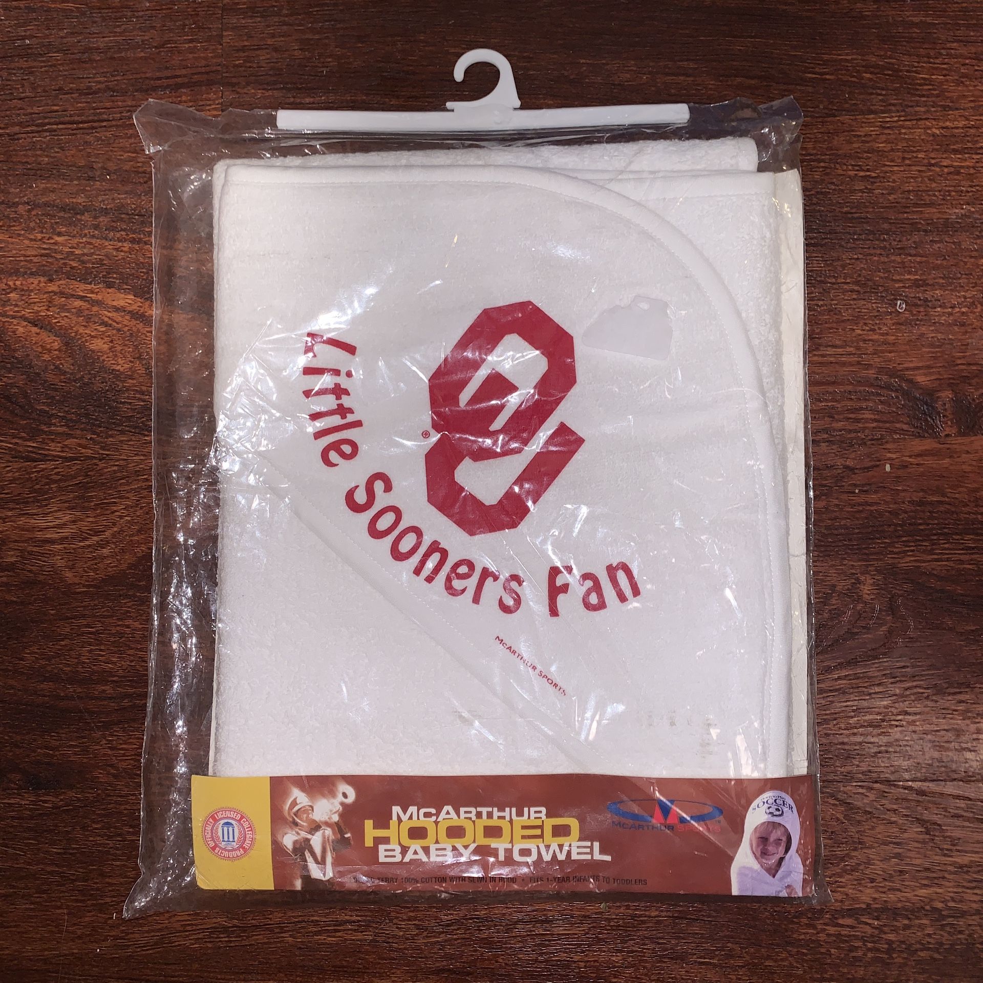 NCAA Oklahoma LITTLE SOONERS FAN Hooded Baby Towel Official Licensed 100% Cotton