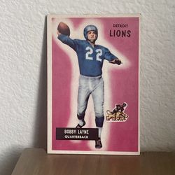 Vintage 1955 Bowman No. 71 Bobby Layne Card (Detroit Lions) Quarterback