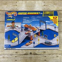 Hot Wheels World Super Highway Playtrack 1998 Mattel Blue Car New In Box - READ