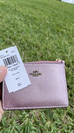 COACH Cross Grain Mini Id Skinny in Pink