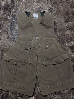 Vintage Filson Style 32 Waxed Tin Cloth Hunting Vest