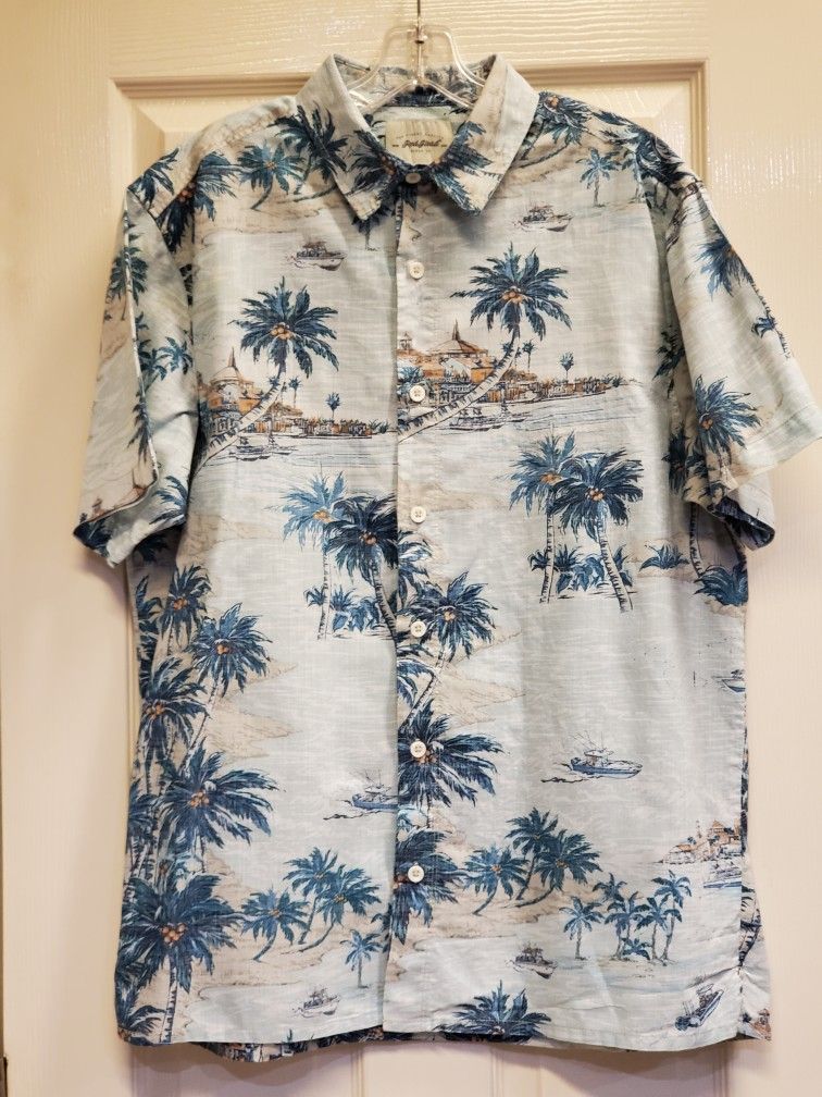 RedHead Brand Co Men's Short Sleeve Tropical Bay Print Shirt Size L