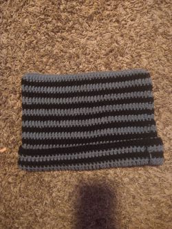 Black and grey beanie hat