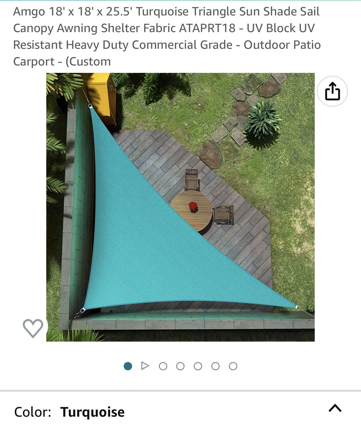 18 X 18 Turquoise Triangle Tent