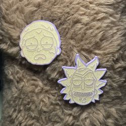 Rick and Morty Purple Glitter Pins