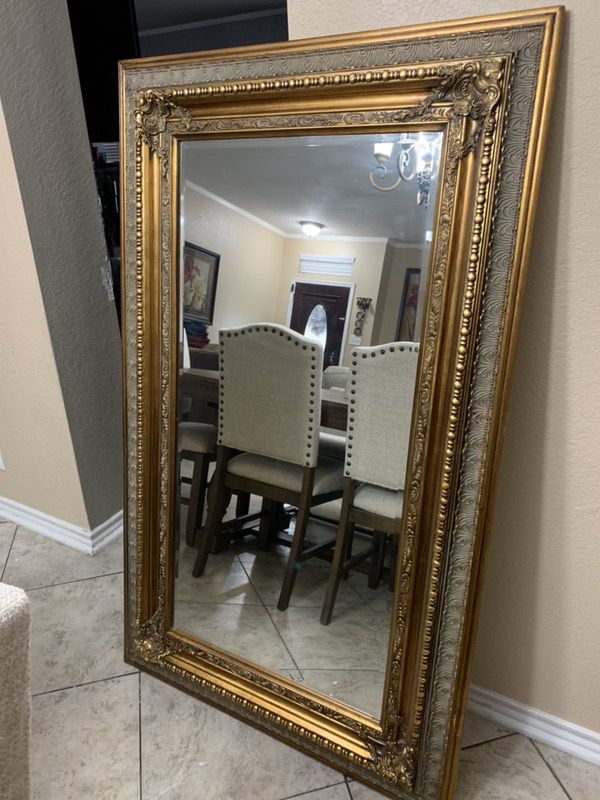 Large gold mirror