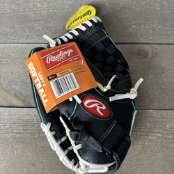 Rawlings Fastpitch Softball Glove WFP115MT 11 1/2" Leather Black/Teal Left NWT