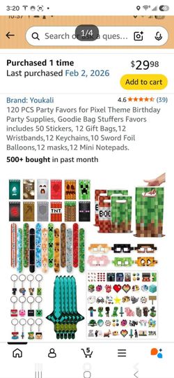 Minecraft party supplies