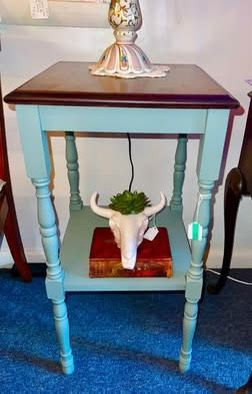 Adorable Farmhouse Green Accent End Table