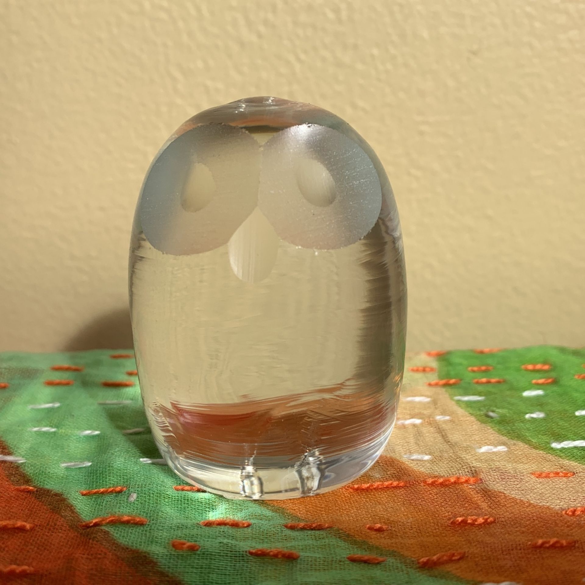 Hadeland Vintage MCM Crystal Owl Figurine Paperweight