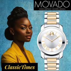 **BRAND NEW*** Movado Women's Bold Luxe Two-Tone Stainless Steel Bracelet Watch